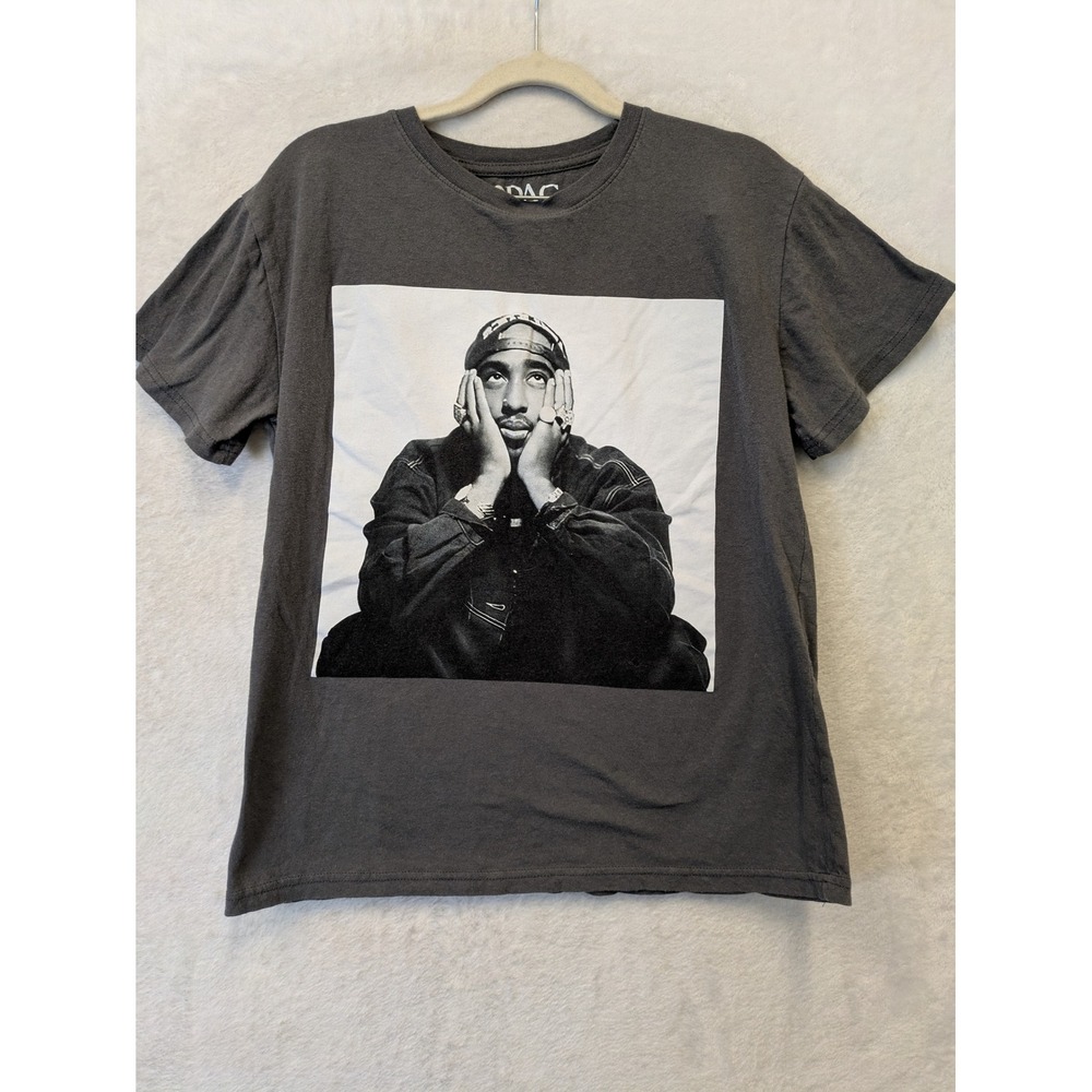 2Pac Tupac Shakur Graphic T-Shirt Men's Small‎ Charcoal Gray Rap Tee